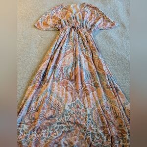 Cost Plus World Market Paisley Maxi Dress in Pink and Orange